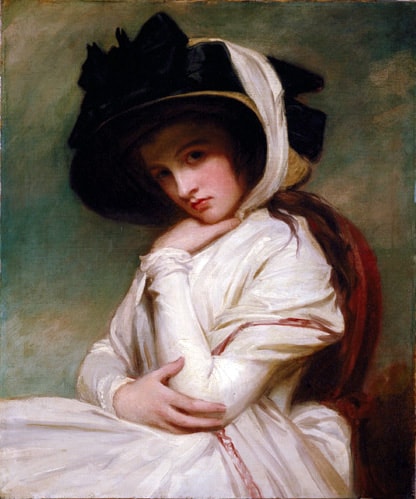 Emma Lady Hamilton in a Straw Hat by George Romney